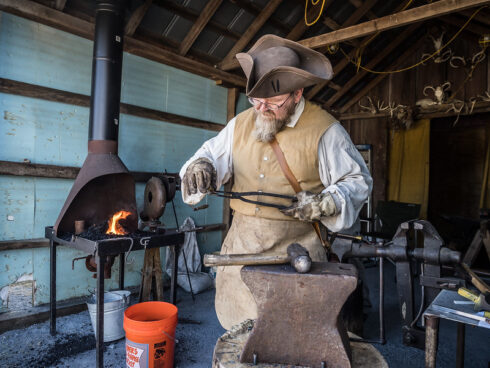 Blacksmithing at Harvest Festival. 