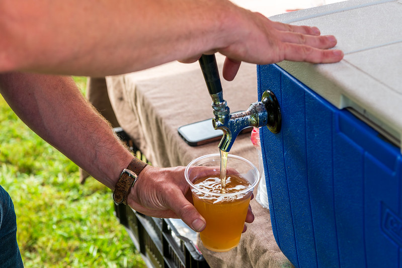 Pouring a cup of beer