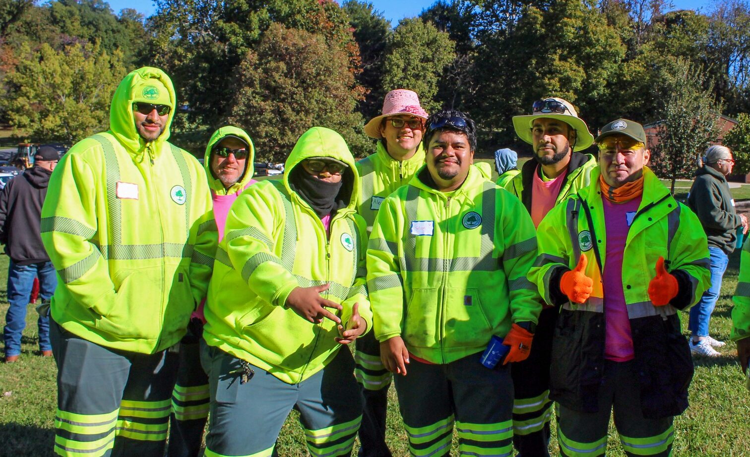 A group of Montgomery Parks staff smile at the camera