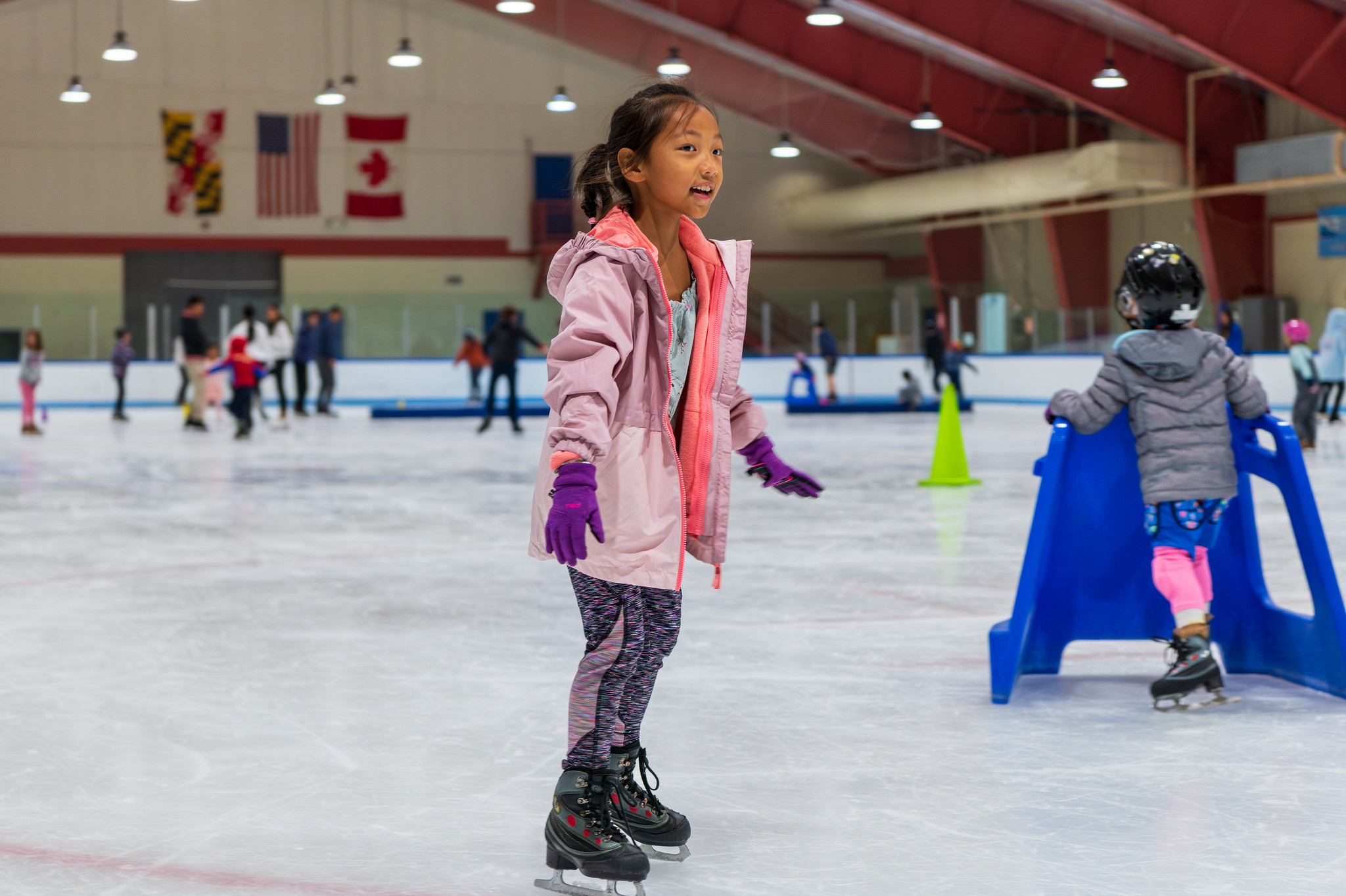 A child ice skating