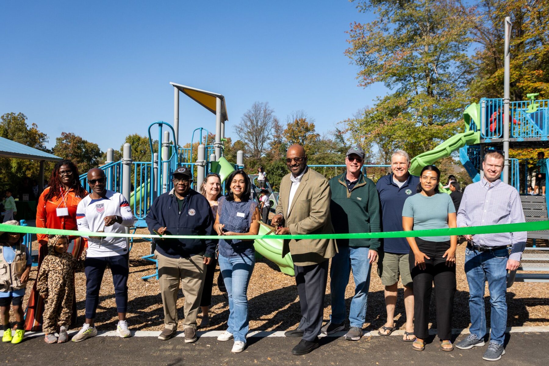 Ribbon cutting ceremony at Strathmore Local Park.  