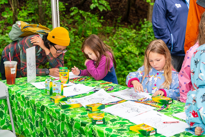 Kids coloring at Sligo Creek fest