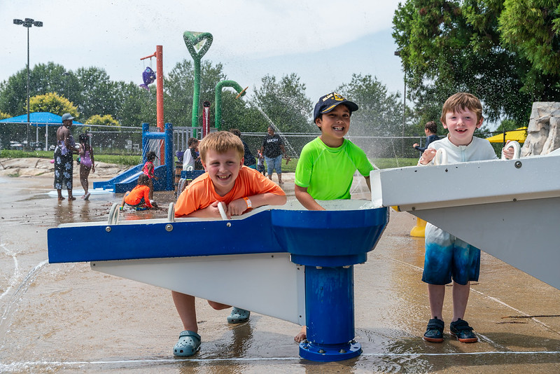 Campers at the splashpark