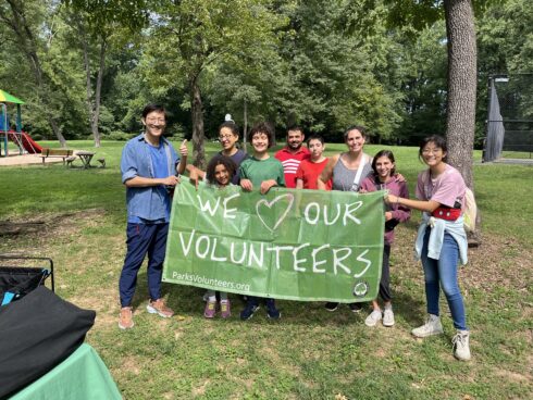 Volunteers after their successful cleanup at Long Branch Arliss Neighborhood Park