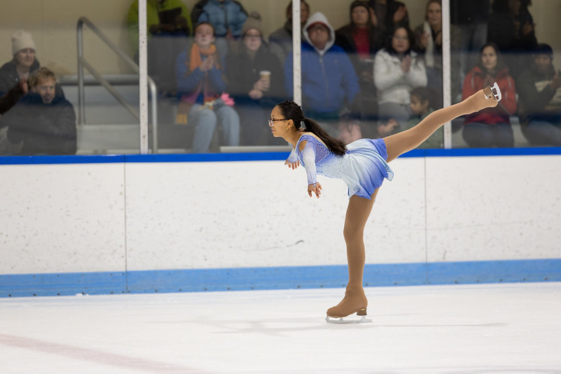 Skater performing a spiral