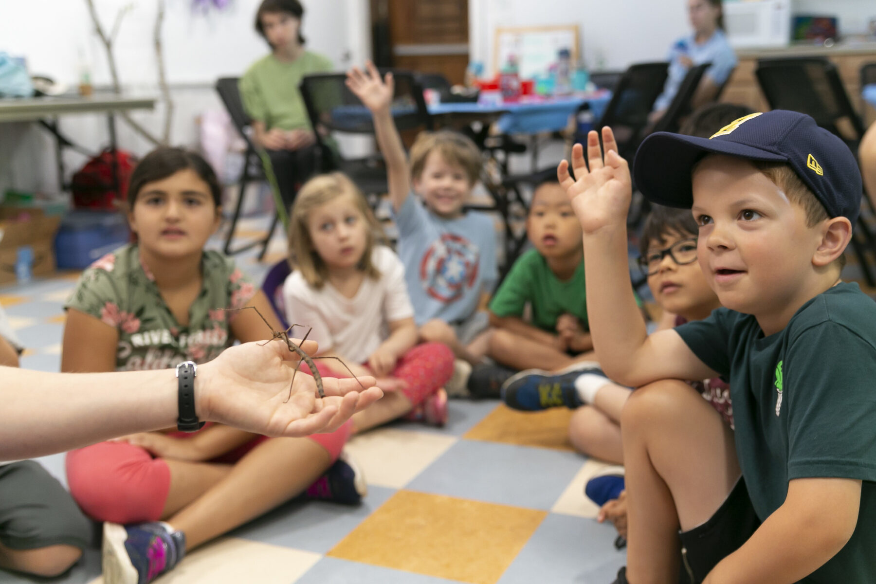 Group of children participate in a nature program