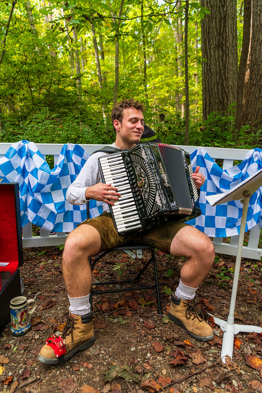Man playing the accordian.
