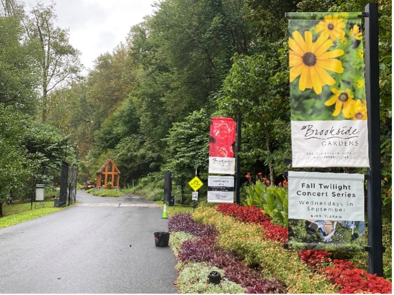 The entrance to Brookside Gardens.