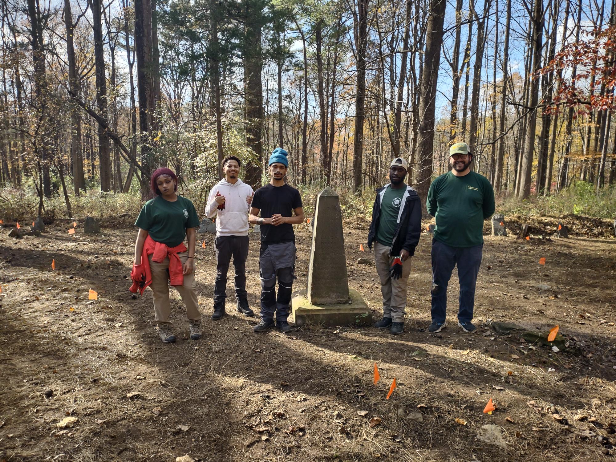 Montgomery County Conservation Corp cleanup at Prather Cemetery