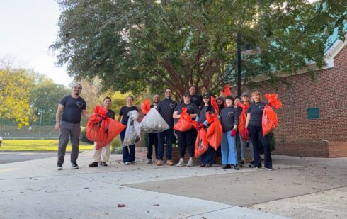 A photo of volunteers after their cleanup