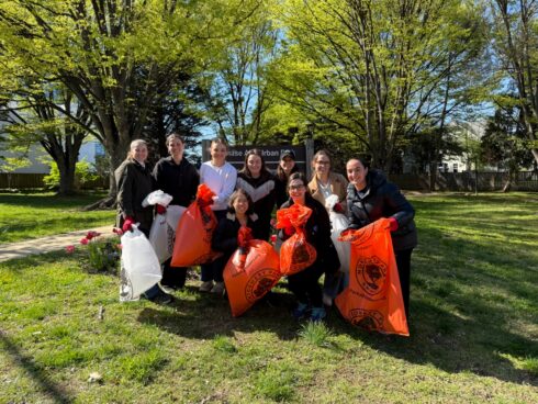 Group photo of volunteers after their park cleanup