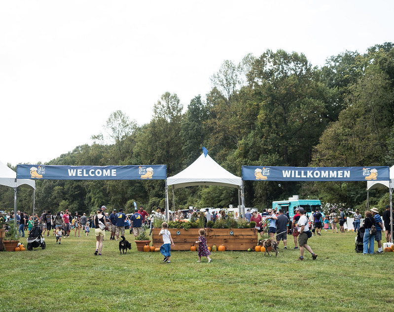 Welcome area at Ale Trail event.