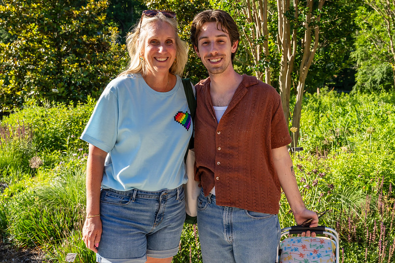 Two people smiling